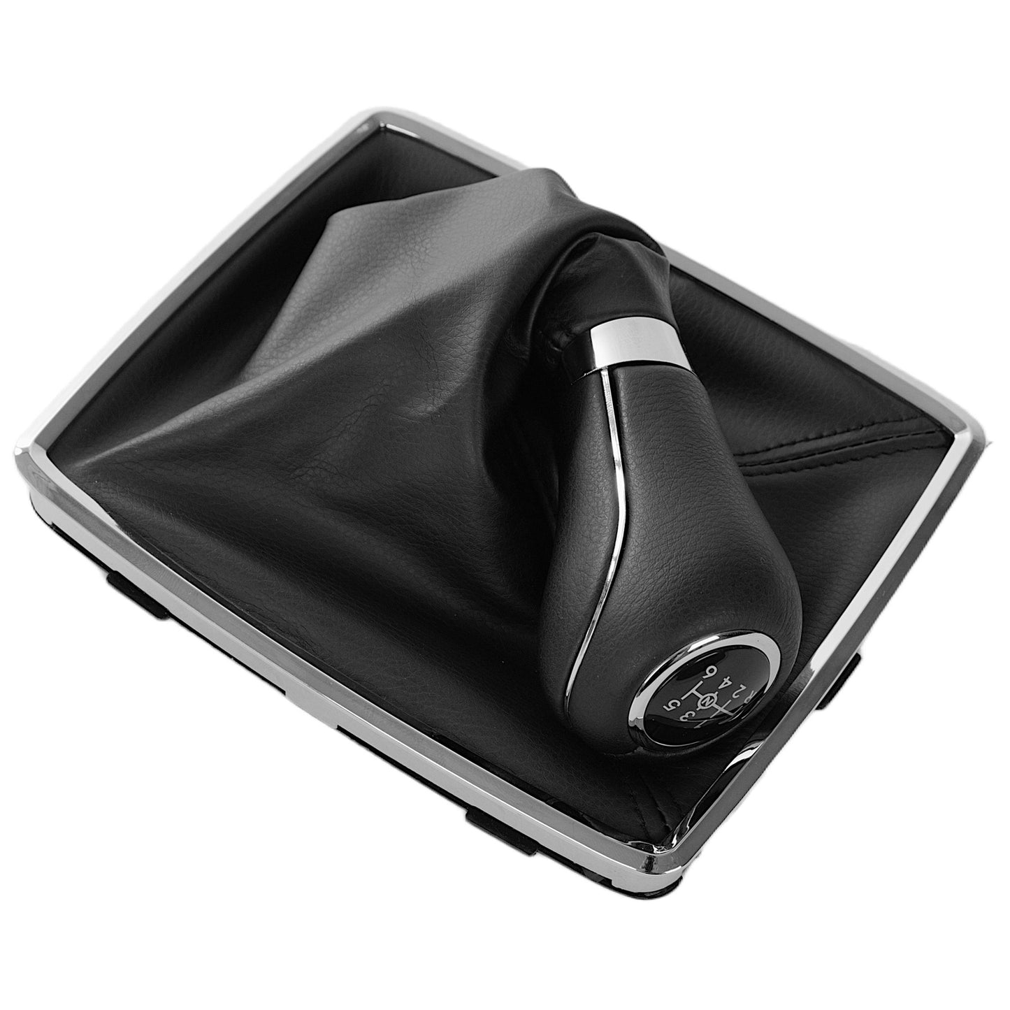 Mercedes W204 C-Klasa 07-14 gałka zmiany biegów CZARNA + mieszek CZARNY z ramką CHROM SCHEMAT 6 BIEGÓW WSTECZNY NA DOLE