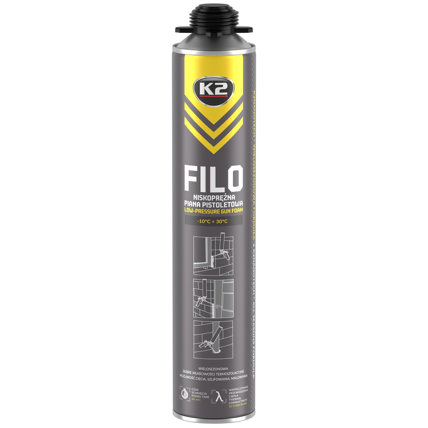 Piana montażowa pistoletowa K2 FILO 750ml B510