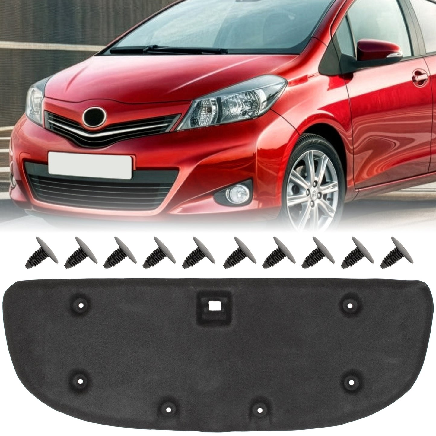 Toyota Yaris III 10-20 wygłuszenie maski silnika + 10 SPINEK KPL
