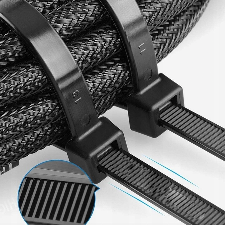 100 SZTUK | TRYTYTKI 2,5mm x 100mm | OPASKI ZACISKOWE DO KABLI ZIPPERKI