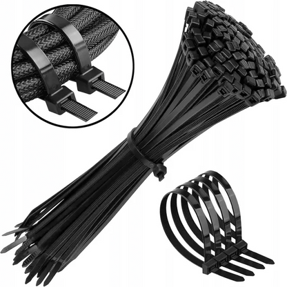 100 SZTUK | TRYTYTKI 3,6mm x 300mm | OPASKI ZACISKOWE DO KABLI ZIPPERKI