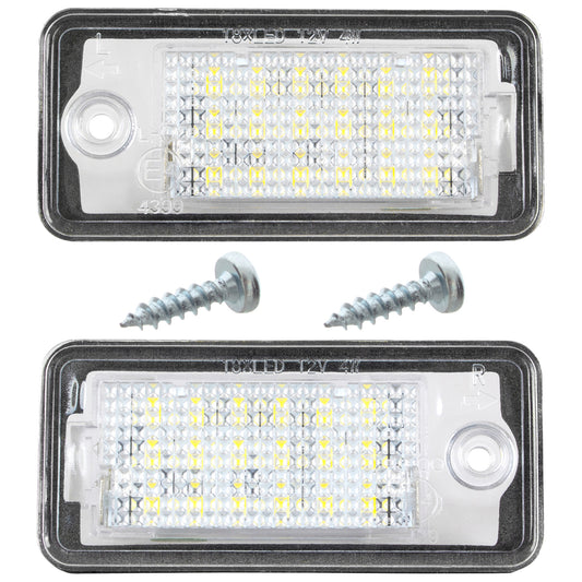 Audi A3 A4 A6 A8 Q7 lampki podświetlenia tablicy rejestracyjnej LED 2 szt. kpl. + 2x WKRĘT