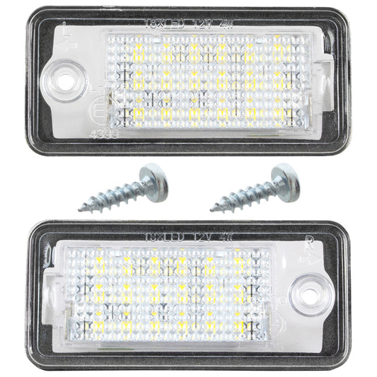 Audi A3 A4 A6 A8 Q7 lampki podświetlenia tablicy rejestracyjnej LED 2 szt. kpl. + 2x WKRĘT