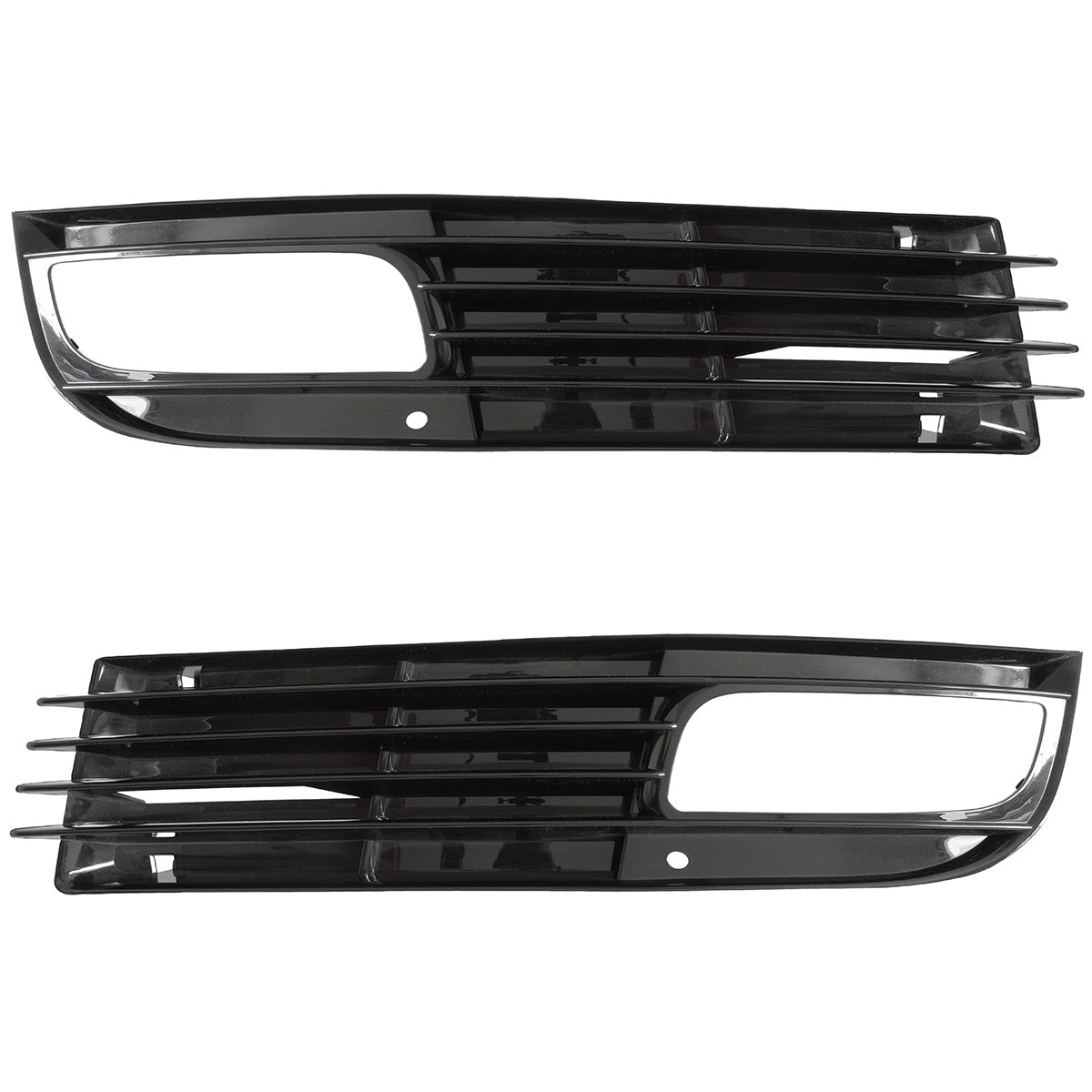 Audi A8 D3 FL 08-10 Z HALOGENAMI atrapka kratka w zderzak CZARNA + lewa + prawa 2 szt. KPL