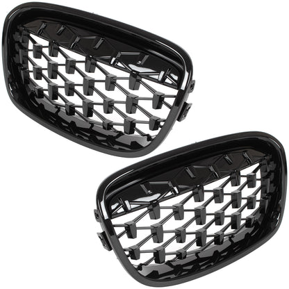 BMW 1 F20 F21 11-14 atrapy między reflektory (nerki) lewa + prawa kpl. FULL BLACK STAR