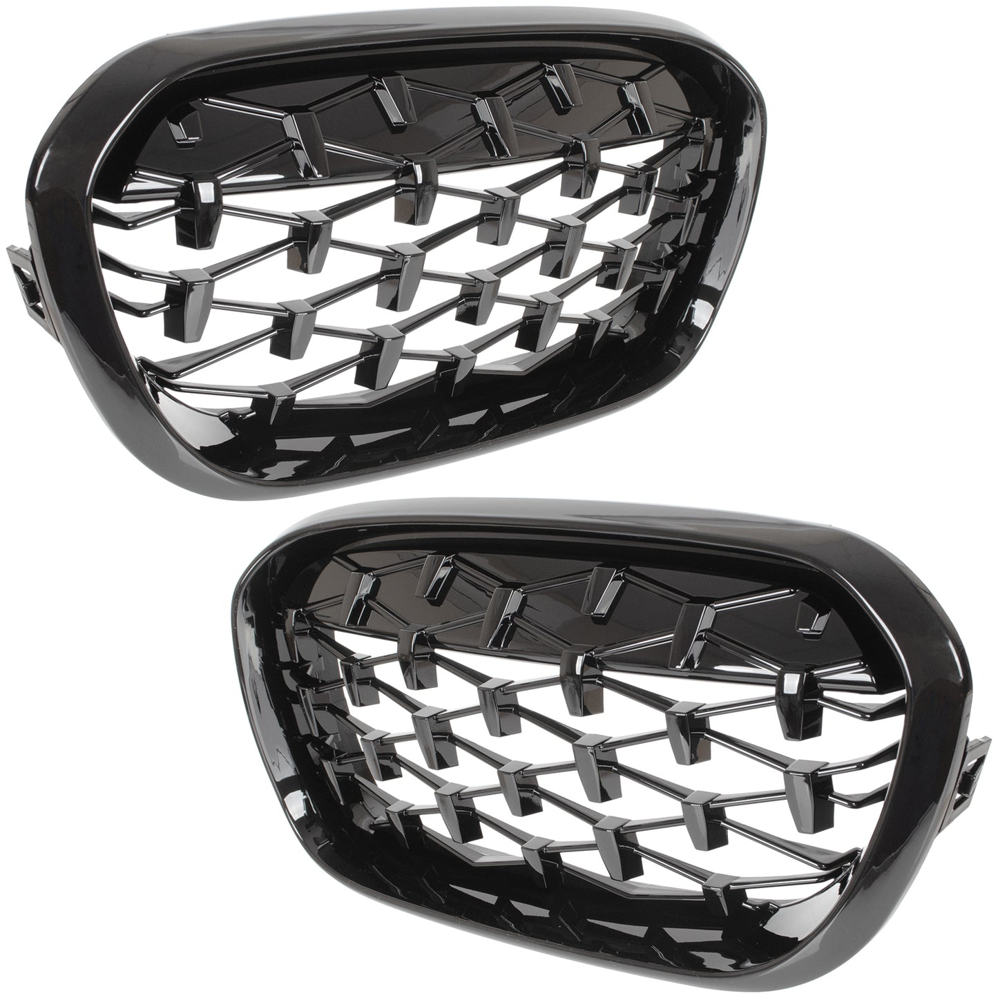 BMW 1 F20 F21 FL 2015- atrapy między reflektory (nerki) lewa + prawa kpl. FULL BLACK STAR