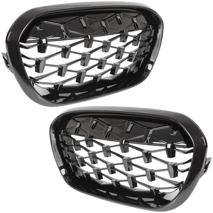 BMW 1 F20 F21 FL 2015- atrapy między reflektory (nerki) lewa + prawa kpl. FULL BLACK STAR
