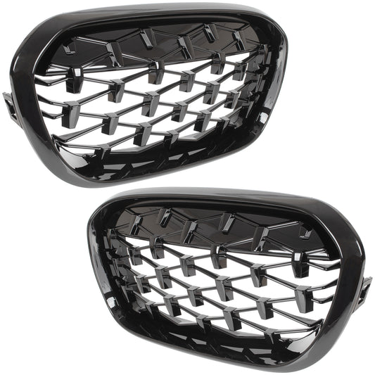 BMW 1 F20 F21 FL 2015- atrapy między reflektory (nerki) lewa + prawa kpl. FULL BLACK STAR