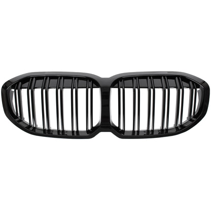 BMW 1 F40 2019- atrapa między reflektory (nerki) BLACK GLOSSY DOUBLE BAR