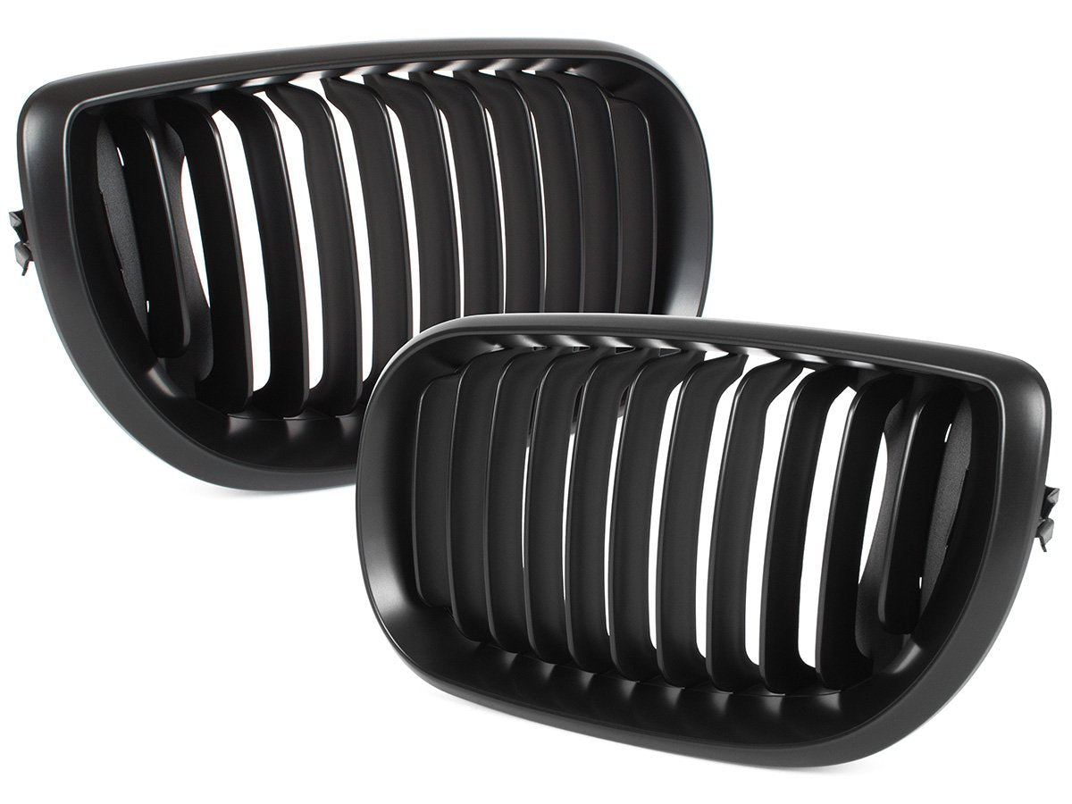 BMW 3 E46 FL 01-05 SEDAN / KOMBI atrapy między reflektory (nerki) lewa + prawa kpl. BLACK