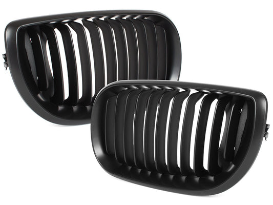 BMW 3 E46 FL 01-05 SEDAN / KOMBI atrapy między reflektory (nerki) lewa + prawa kpl. BLACK