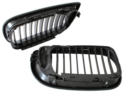 BMW 3 E46 FL 01-05 SEDAN / KOMBI atrapy między reflektory (nerki) lewa + prawa kpl. BLACK