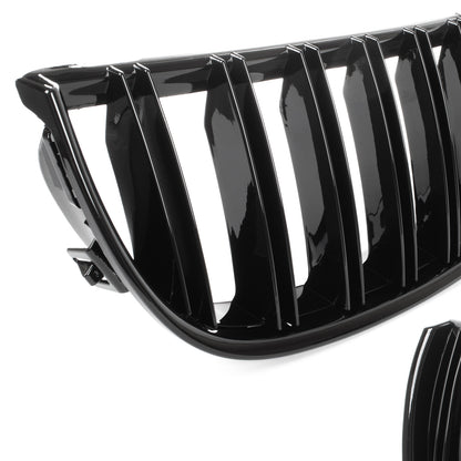 BMW 3 E90 / E91 04-09 SEDAN / KOMBI atrapy między reflektory (nerki) lewa + prawa kpl. BLACK GLOSSY DOUBLE BAR