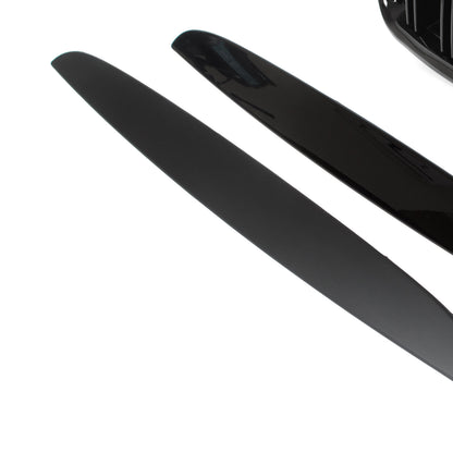 BMW 3 E90 / E91 04-09 SEDAN / KOMBI atrapy między reflektory (nerki) lewa + prawa kpl. BLACK GLOSSY DOUBLE BAR - II GATUNEK