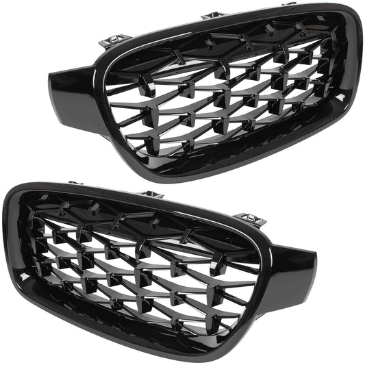 BMW 3 F30 F31 12-19 atrapy między reflektory (nerki) lewa + prawa kpl. FULL BLACK STAR