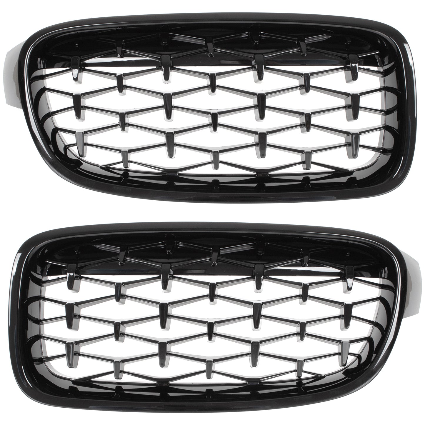 BMW 3 F30 F31 12-19 atrapy między reflektory (nerki) lewa + prawa kpl. FULL BLACK STAR