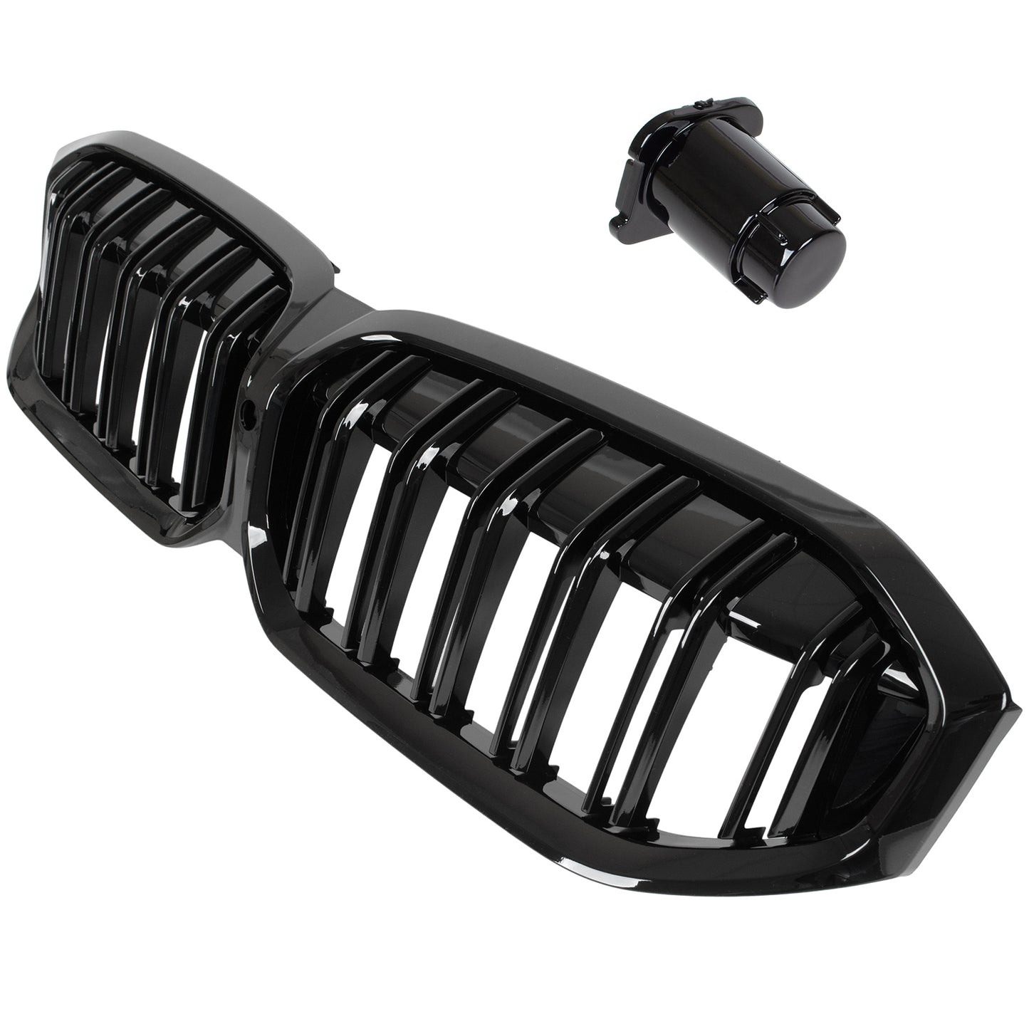 BMW 3 G20 G21 FL 22-24 atrapa między reflektory (nerki) BLACK GLOSSY DOUBLE BAR + ZAŚLEPKA