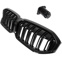 BMW 3 G20 G21 FL 22-24 atrapa między reflektory (nerki) BLACK GLOSSY DOUBLE BAR + ZAŚLEPKA