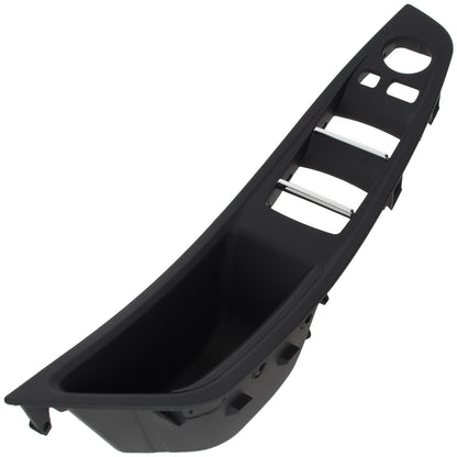 BMW 5 F10 F11 09-17 uchwyt wewnętrzny CZARNY drzwi przednich lewych 2-otwory + uchwyt wewnętrzny CZARNA SKÓRA drzwi przednich prawych 2 szt. KPL