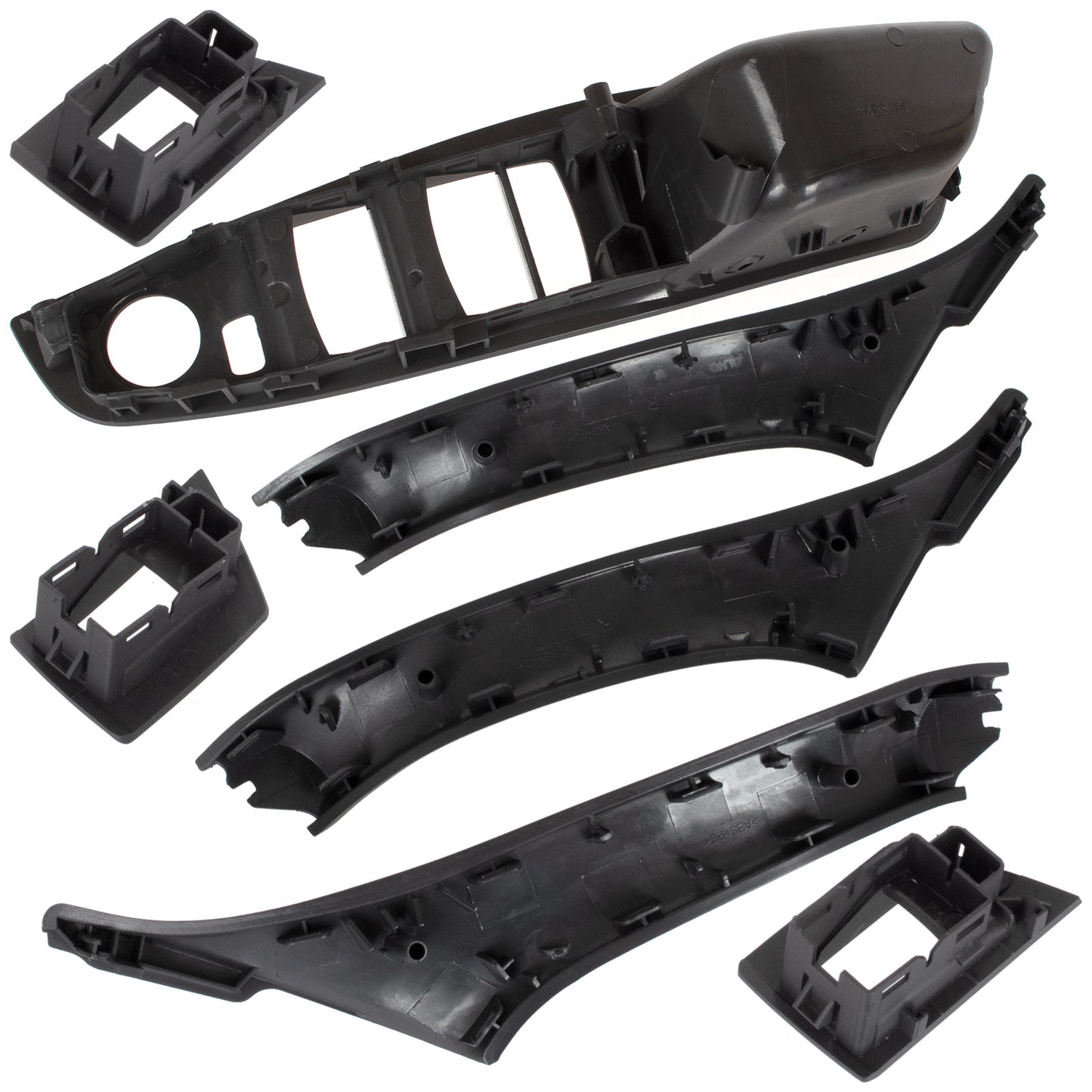 BMW 5 F10 F11 09-17 zestaw uchwytów wewnętrznych drzwi przednich i tylnych 7 szt. KPL CZARNE - 1 otwór