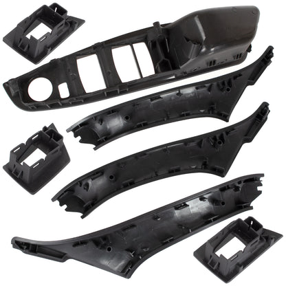 BMW 5 F10 F11 09-17 zestaw uchwytów wewnętrznych drzwi przednich i tylnych 7 szt. KPL CZARNE - 1 otwór