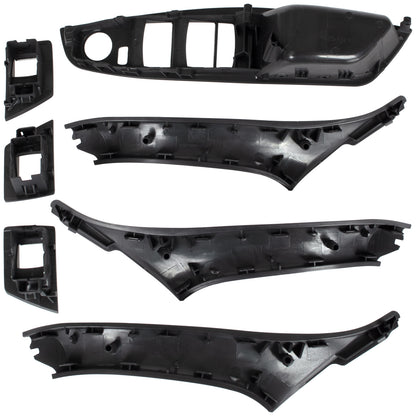 BMW 5 F10 F11 09-17 zestaw uchwytów wewnętrznych drzwi przednich i tylnych 7 szt. KPL CZARNE - 1 otwór