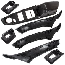 BMW 5 F10 F11 09-17 zestaw uchwytów wewnętrznych drzwi przednich i tylnych 7 szt. KPL CZARNE - 1 otwór