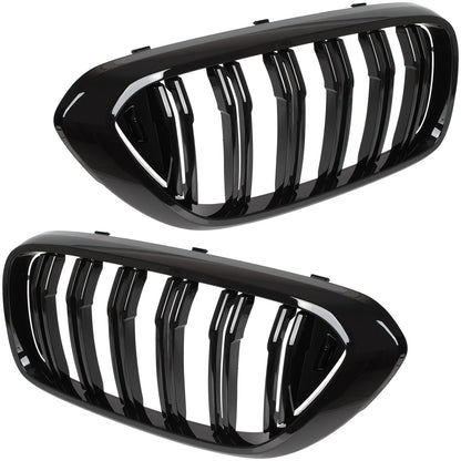 BMW 6 G32 GT 17-20 atrapy między reflektory (nerki) lewa + prawa kpl. BLACK GLOSSY DOUBLE BAR