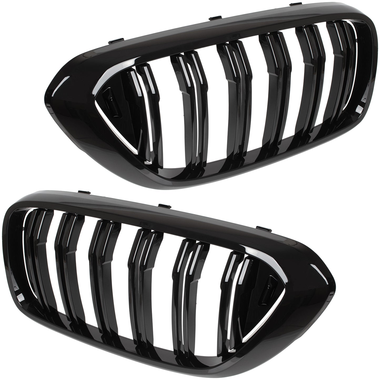 BMW 6 G32 GT 17-20 atrapy między reflektory (nerki) lewa + prawa kpl. BLACK GLOSSY DOUBLE BAR