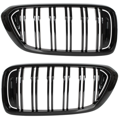 BMW 6 G32 GT 17-20 atrapy między reflektory (nerki) lewa + prawa kpl. BLACK GLOSSY DOUBLE BAR