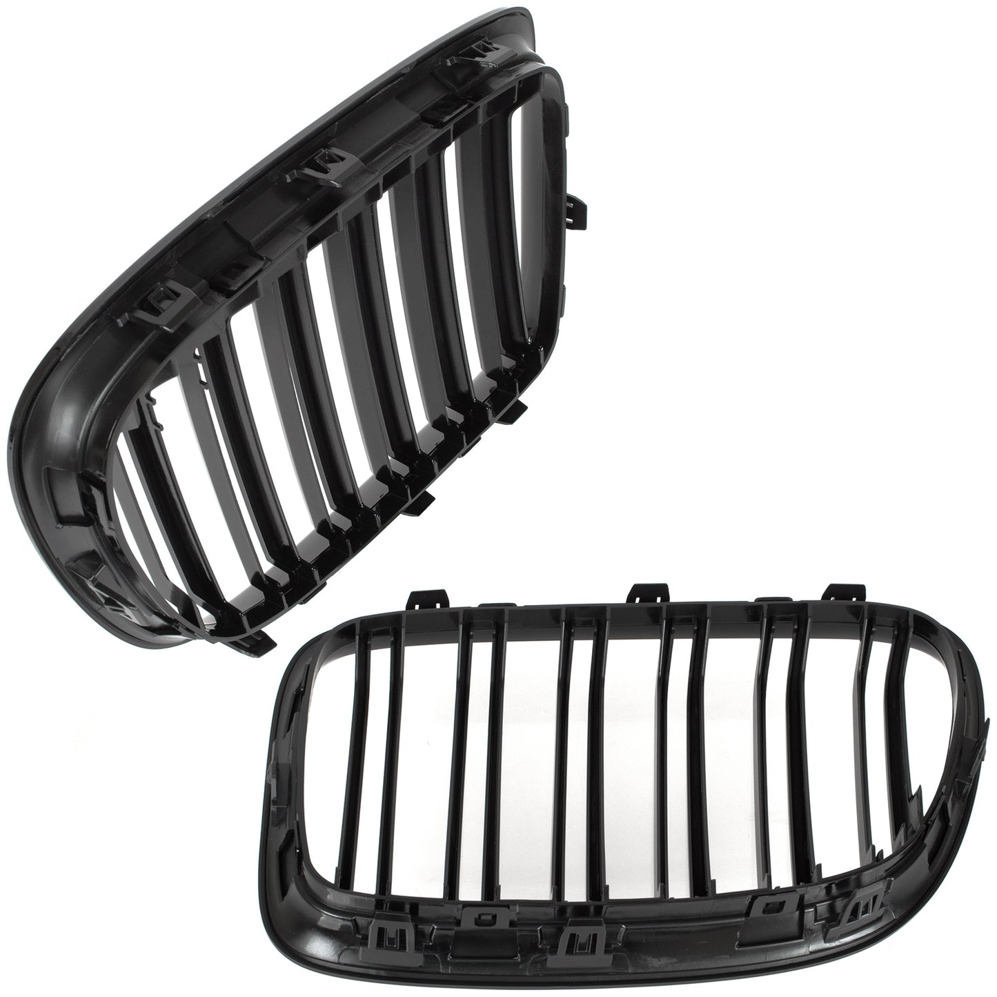 BMW X1 E84 09-15 atrapy między reflektory (nerki) lewa + prawa kpl. BLACK GLOSSY DOUBLE BAR