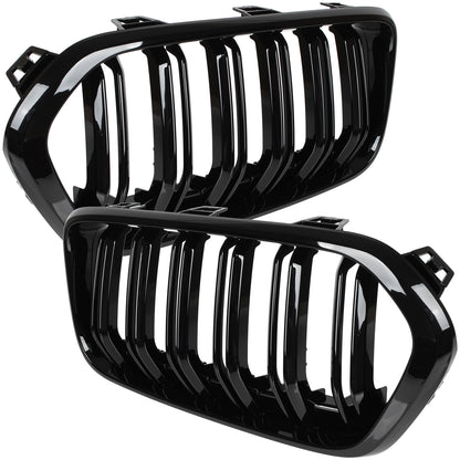 1. Przedmiot: 1 para atrapek między reflektory (nerek)
2. Strona: lewa + prawa
3. Kolor: czarny połysk
4. Producent: zamiennik
5. Samochód: BMW X2 F39
6. Rok produkcji: 2017-