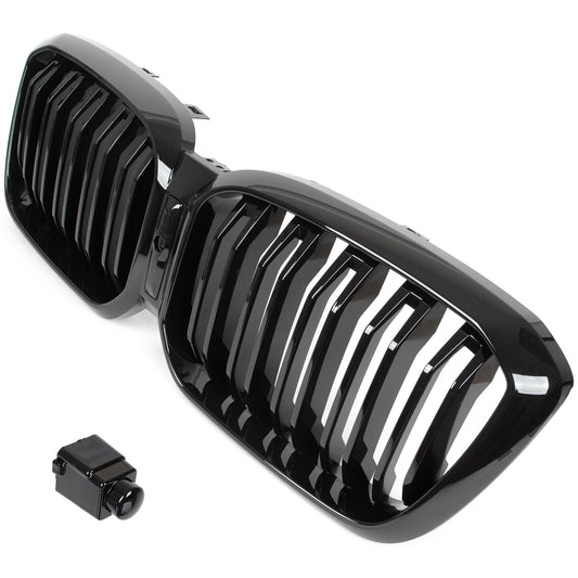 BMW X3 G01 FL 2021- atrapa między reflektory (nerki) BLACK GLOSSY DOUBLE BAR + ZAŚLEPKA