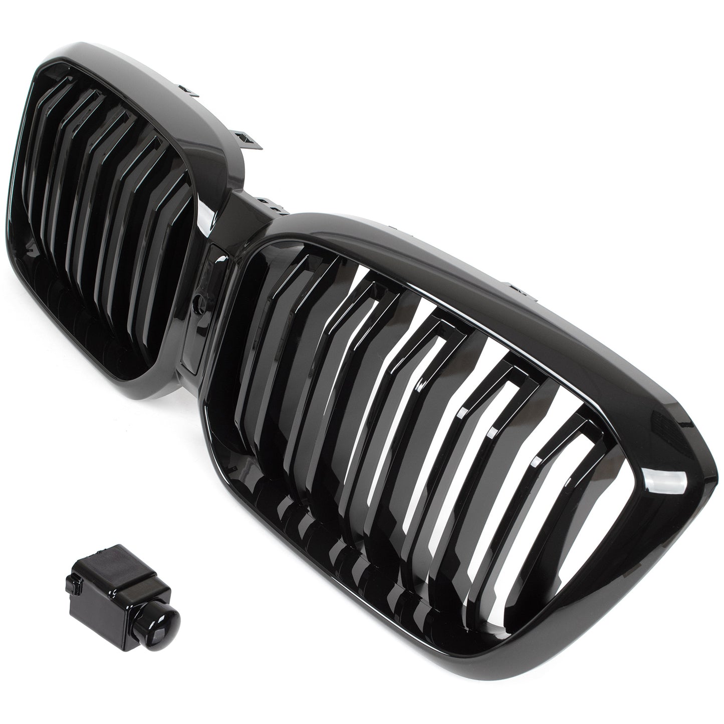BMW X4 G02 FL 2021- atrapa między reflektory (nerki) BLACK GLOSSY DOUBLE BAR + ZAŚLEPKA