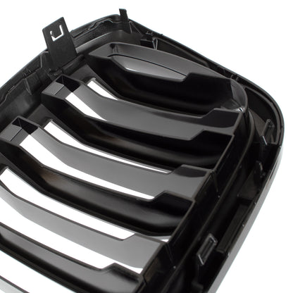 BMW X4 G02 FL 2021- atrapa między reflektory (nerki) BLACK GLOSSY DOUBLE BAR + ZAŚLEPKA