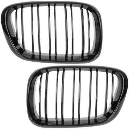 BMW X5 E53 99-03 atrapy między reflektory (nerki) lewa + prawa kpl. DOUBLE SLAT GLOSSY BLACK