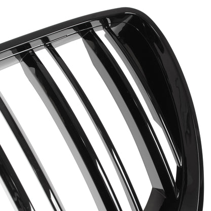 BMW X5 E53 FL 04-06 atrapy między reflektory (nerki) lewa + prawa kpl. DOUBLE SLAT GLOSSY BLACK