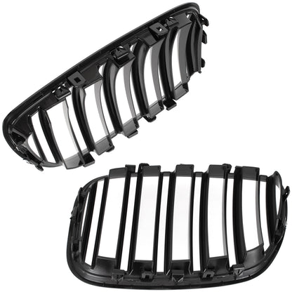 BMW X5 E53 FL 04-06 atrapy między reflektory (nerki) lewa + prawa kpl. DOUBLE SLAT GLOSSY BLACK