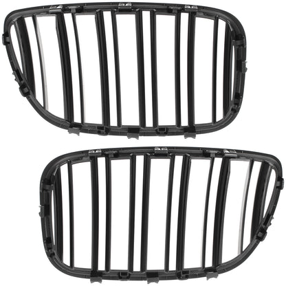 BMW X5 E53 FL 04-06 atrapy między reflektory (nerki) lewa + prawa kpl. DOUBLE SLAT GLOSSY BLACK