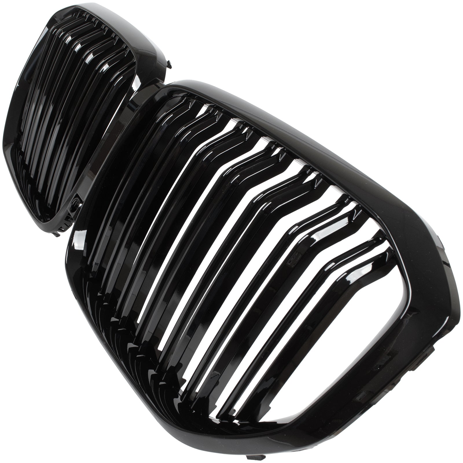 1. Przedmiot: atrapa między reflektory (nerki) BLACK GLOSSY DOUBLE BAR
2. Kolor: czarny połysk
3. Producent: zamiennik
4. Samochód: BMW X5 G05
5. Rok produkcji: 2019-