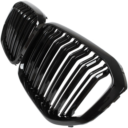 1. Przedmiot: atrapa między reflektory (nerki) BLACK GLOSSY DOUBLE BAR
2. Kolor: czarny połysk
3. Producent: zamiennik
4. Samochód: BMW X5 G05
5. Rok produkcji: 2019-