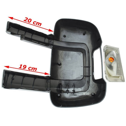 Fiat Ducato 2006- obudowa lusterka zewnętrznego prawa + DŁUGIE RAMIĘ KPL + KIERUNKOWSKAZ POMARAŃCZOWY WKŁAD 2 szt KPL