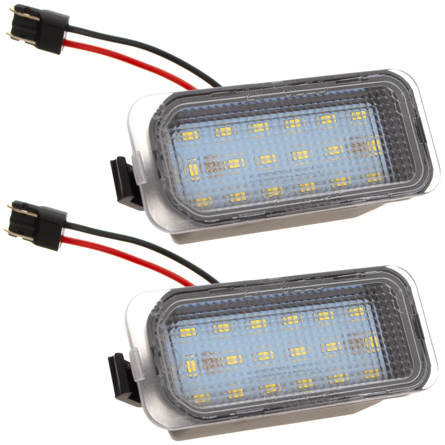 Ford C-MAX II Fiesta Mk7 Focus II FL III Galaxy II Kuga I Mondeo Mk4 Mk5 S-MAX Tourneo Transiy VIII lampki podświetlenia tablicy rejestracyjnej LED 2 szt. kpl.