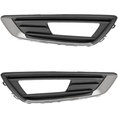 Ford FOCUS III FL 12-16 Z HALOGENAMI atrapka kratka w zderzak przedni CZARNA + CHROM lewa + prawa 2 szt. KPL