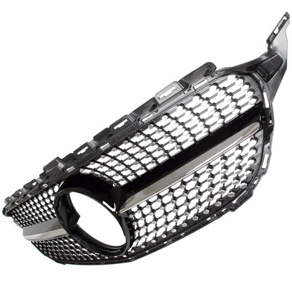 Mercedes C KLASA W205 14-18 atrapa między reflektory (grill) DIAMOND PIANO BLACK + CHROM BEZ OTWORU