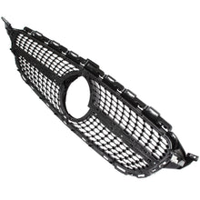 Mercedes C KLASA W205 14-18 atrapa między reflektory (grill) DIAMOND PIANO BLACK + CHROM BEZ OTWORU