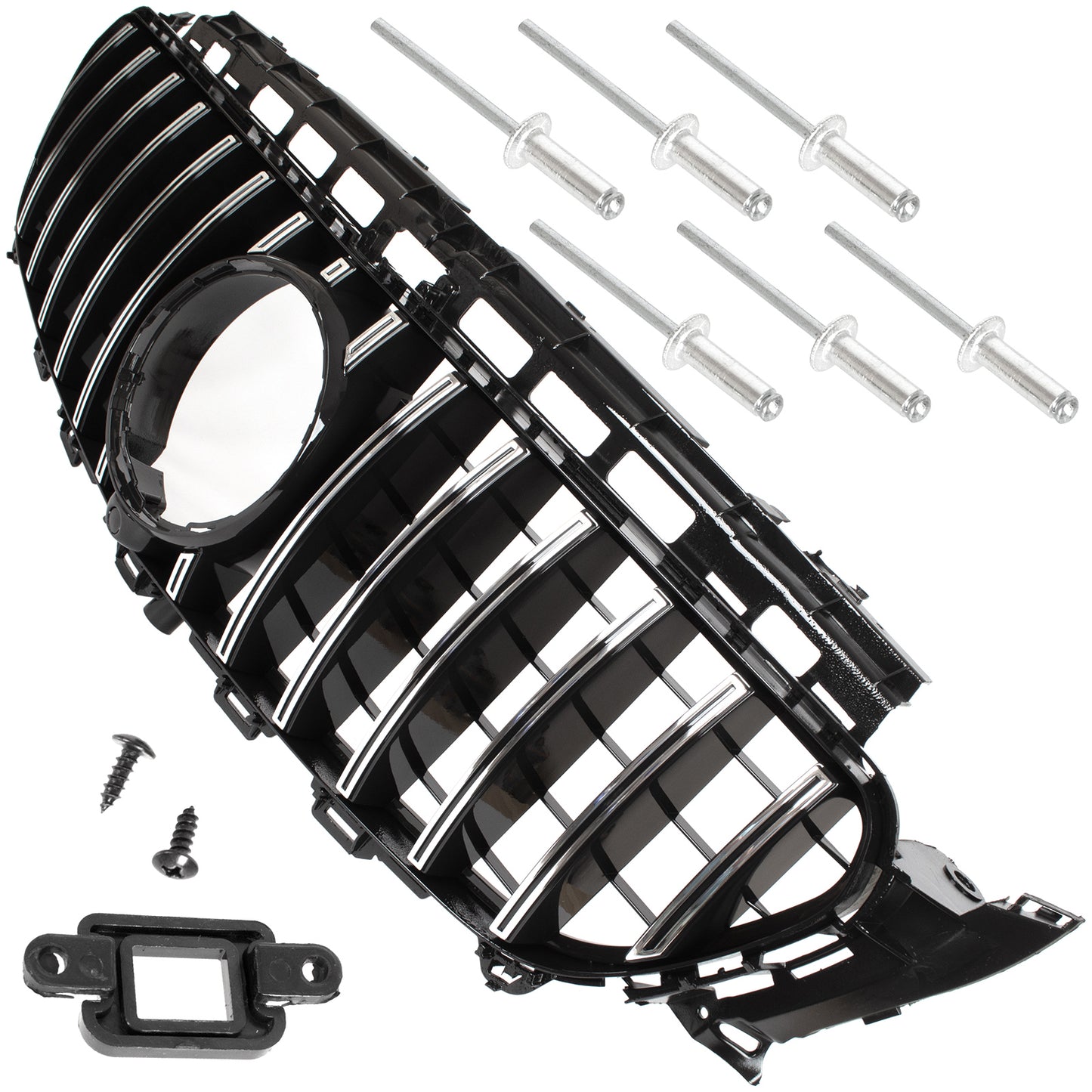 Mercedes E-KLASA W213 W238 C238 16-19 atrapa między reflektory (grill) CZARNA + CHROM