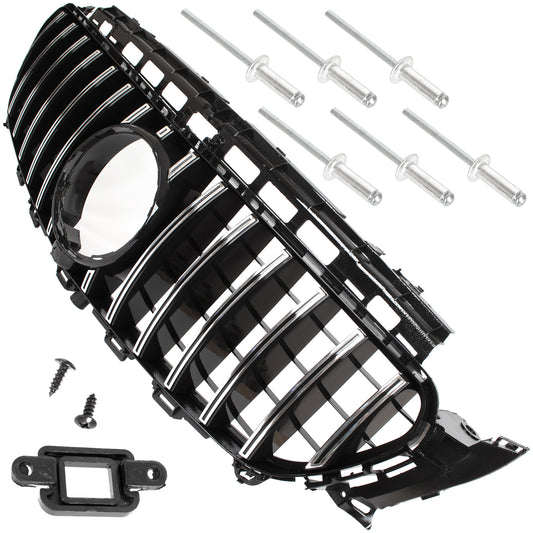 Mercedes E-KLASA W213 W238 C238 16-19 atrapa między reflektory (grill) CZARNA + CHROM