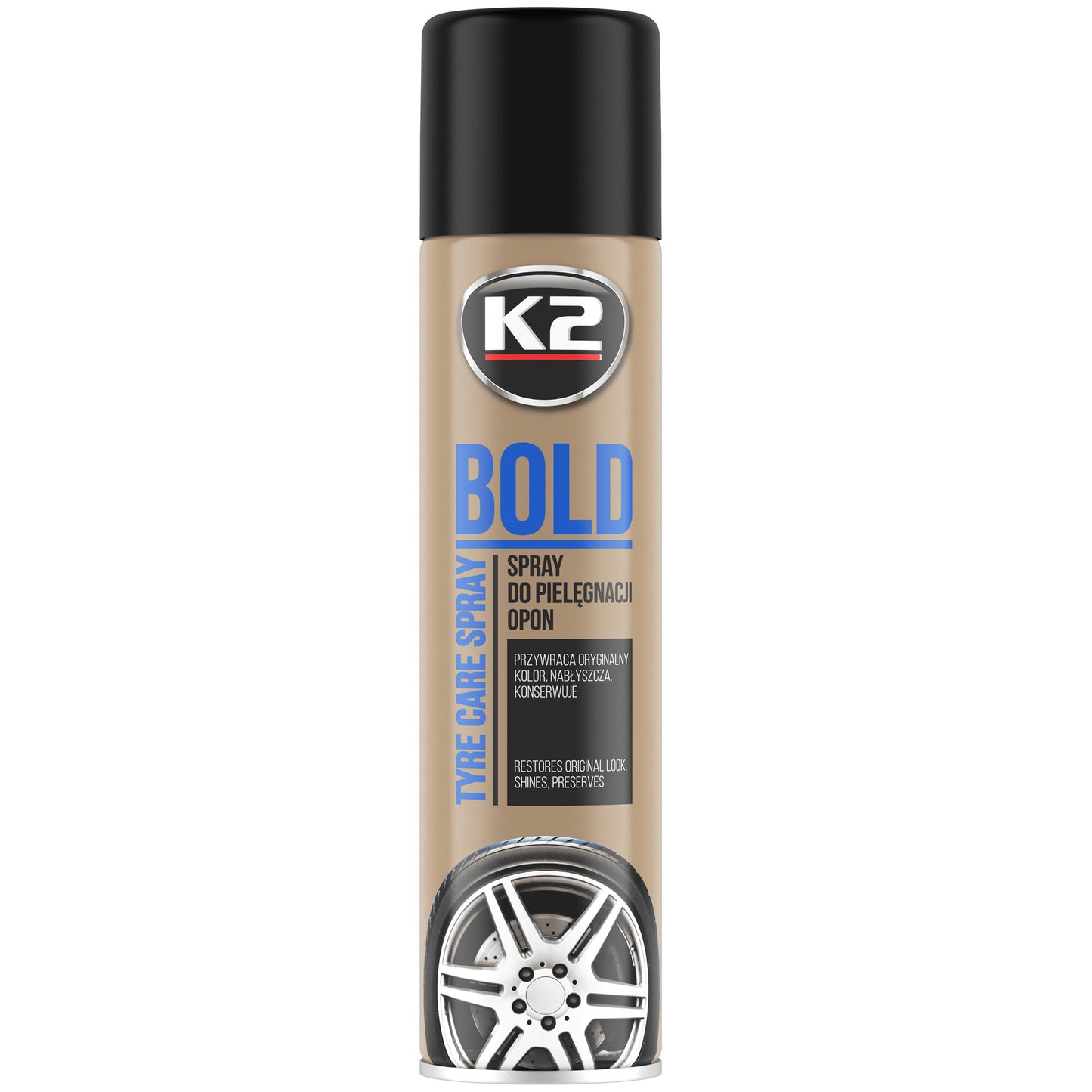 Spray do nabłyszczania i pielęgnacji opon K2 BOLD 600ml aerozol K156