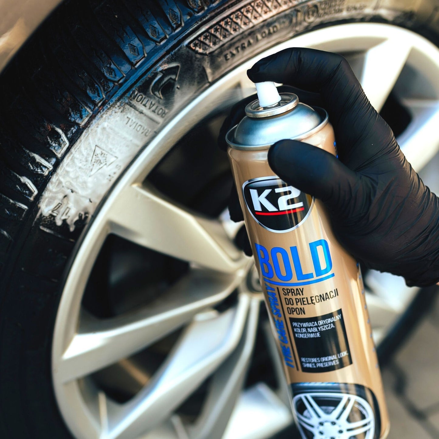 Spray do nabłyszczania i pielęgnacji opon K2 BOLD 600ml aerozol K156